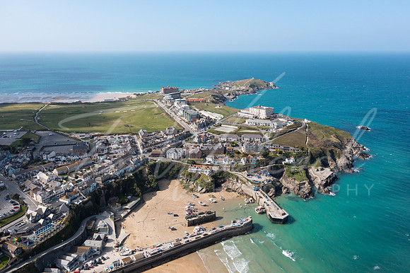 Aerial photograph of Newquay, Cornwall, England.