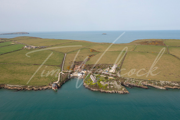 Aerial photograph taken near Lellizzick, near Padstow, Cornwall,