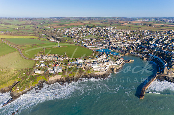 Aerial photograph of Porthlevel, Cornwall