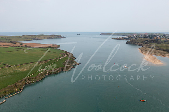 Aerial photograph taken near Padstow Harbour, Cornwall, England.