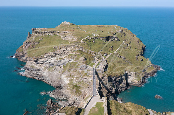 Aerial photograph of Tintagel, Cornwall, England.