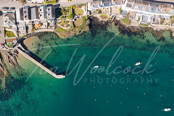 Aerial photograph of Fowey and Polruan, Cornwall, England.