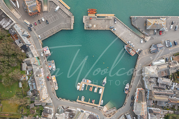 Aerial photograph taken near Padstow Harbour, Cornwall, England.