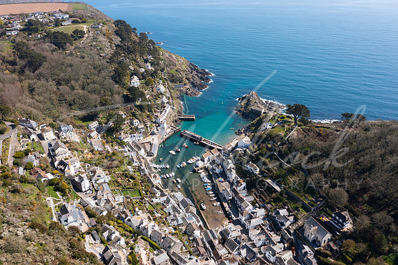 Aerial photograph of Polperro, Cornwall, England.