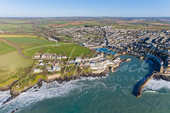 Aerial photograph of Porthlevel, Cornwall