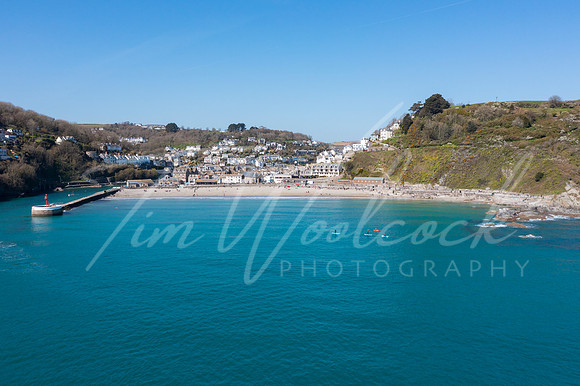 Aerial photograph of Looe, Cornwall, England.