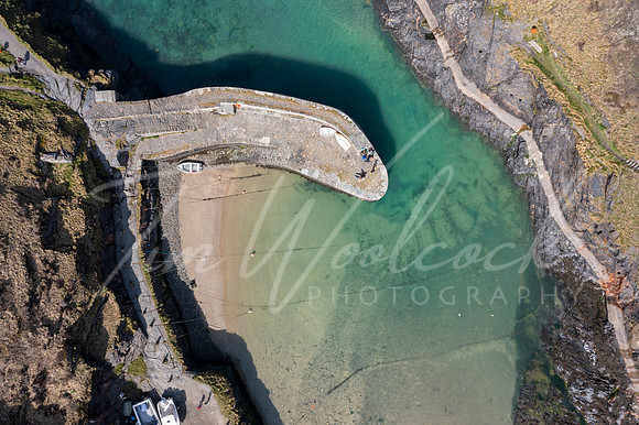 Aerial photograph of Boscastle, Cornwall, England.