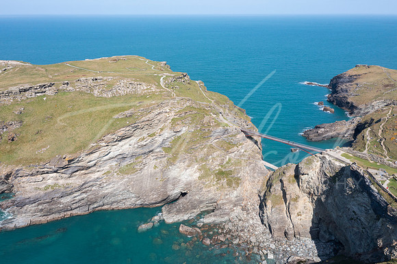 Aerial photograph of Tintagel, Cornwall, England.