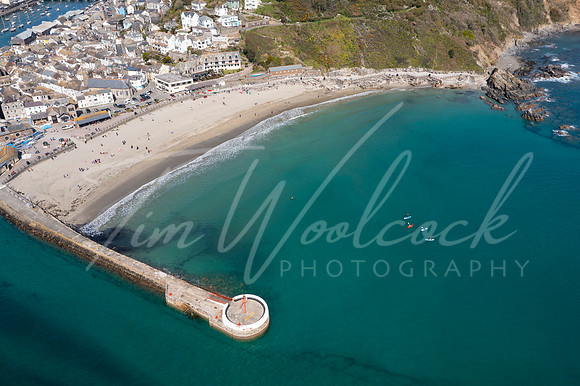 Aerial photograph of Looe, Cornwall, England.