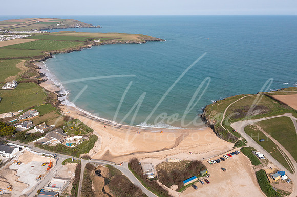 Aerial photograph of Harlyn Bay, near Padstow, Cornwall, England