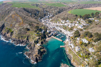Aerial photograph of Polperro, Cornwall, England.