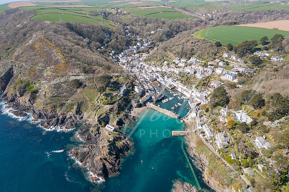 Aerial photograph of Polperro, Cornwall, England.
