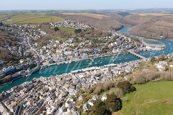 Aerial photograph of Looe, Cornwall, England.