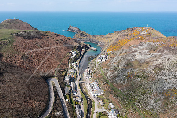 Aerial photograph of Boscastle, Cornwall, England.