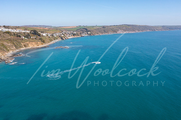 Aerial photograph of Looe, Cornwall, England.