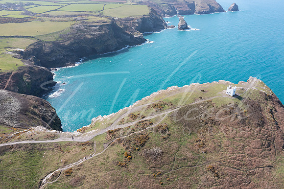 Aerial photograph of Boscastle, Cornwall, England.