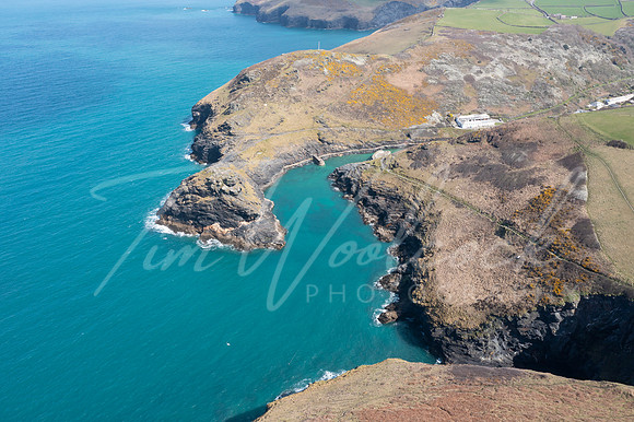 Aerial photograph of Boscastle, Cornwall, England.