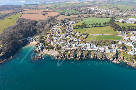 Aerial photograph of Fowey and Polruan, Cornwall, England.