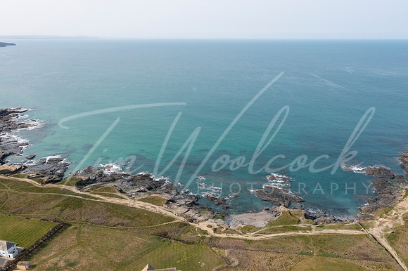 Aerial photograph of Booby's Bay near Newquay and Padstow, Cornw