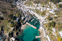 Aerial photograph of Polperro, Cornwall, England.