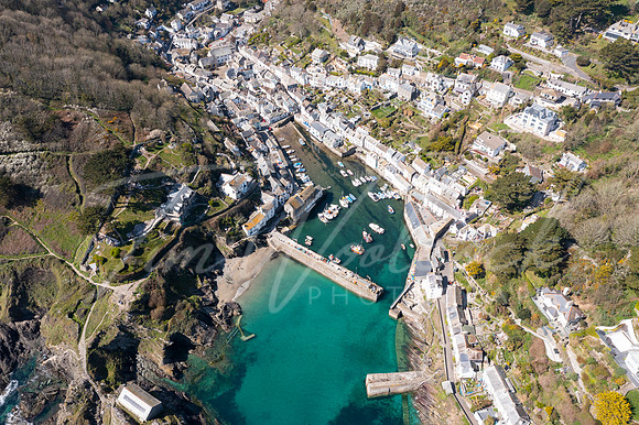 Aerial photograph of Polperro, Cornwall, England.
