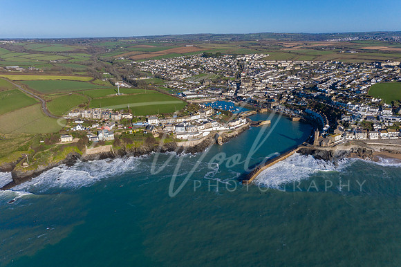 Aerial photograph of Porthlevel, Cornwall