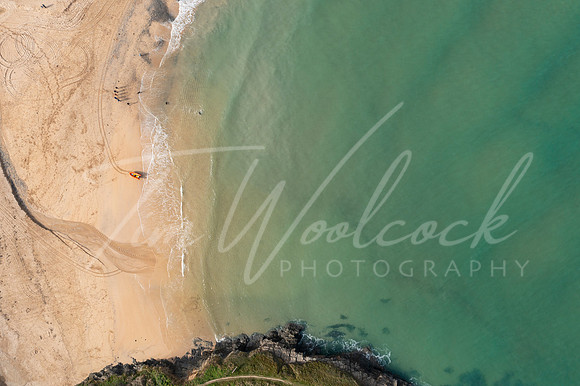 Aerial photograph of Harlyn Bay, near Padstow, Cornwall, England