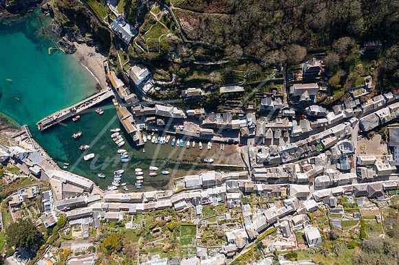 Aerial photograph of Polperro, Cornwall, England.
