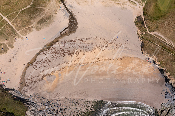 Aerial photograph of Gunwalloe Church Cove and Dollar Cove neart
