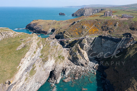 Aerial photograph of Tintagel, Cornwall, England.