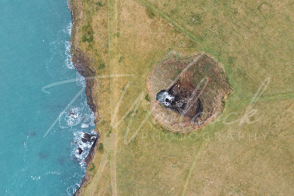 Aerial photograph taken near Trevone Beach nr Padstow, Cornwall,